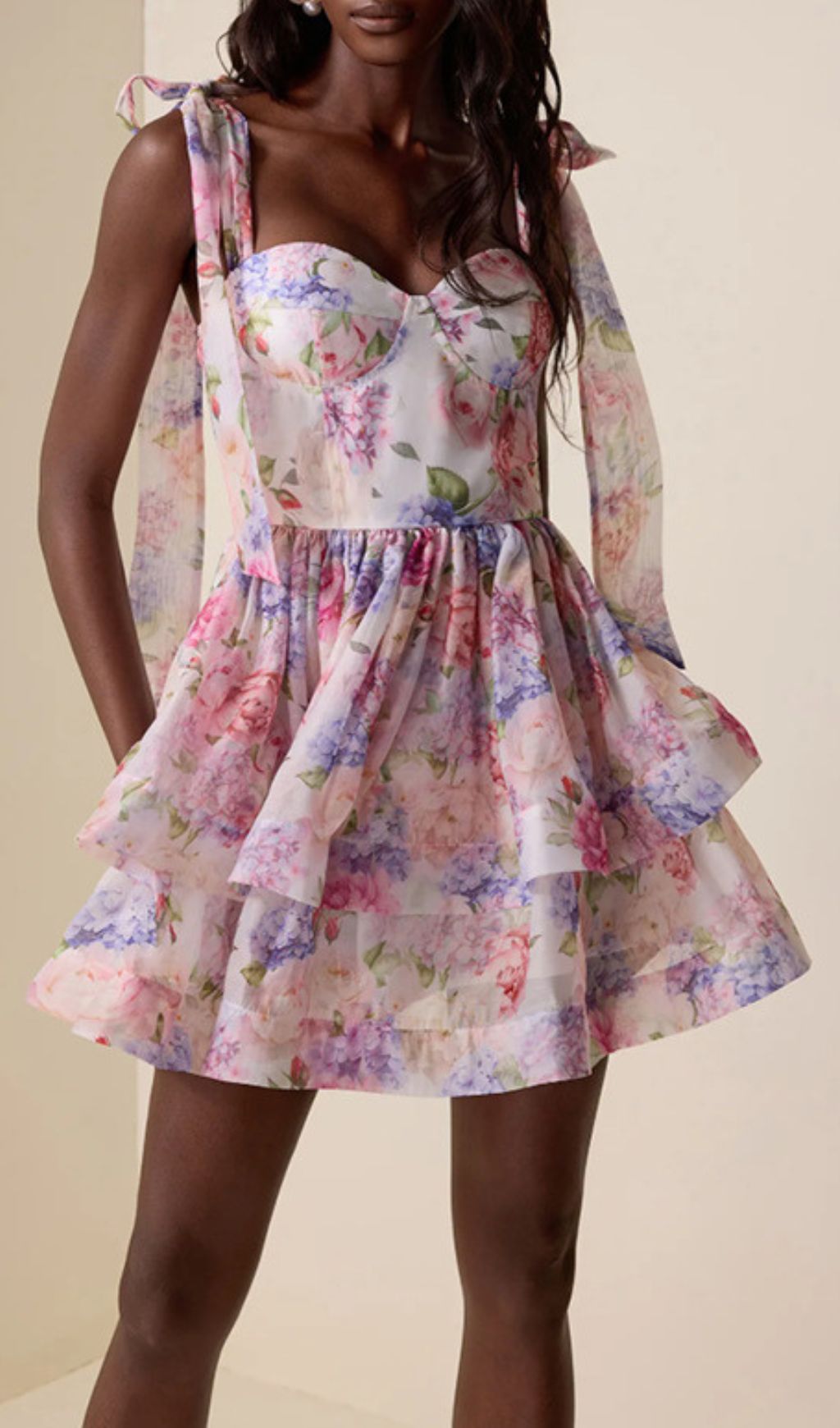 Fashionslee Women Faya Strappy Floral Mini Dress