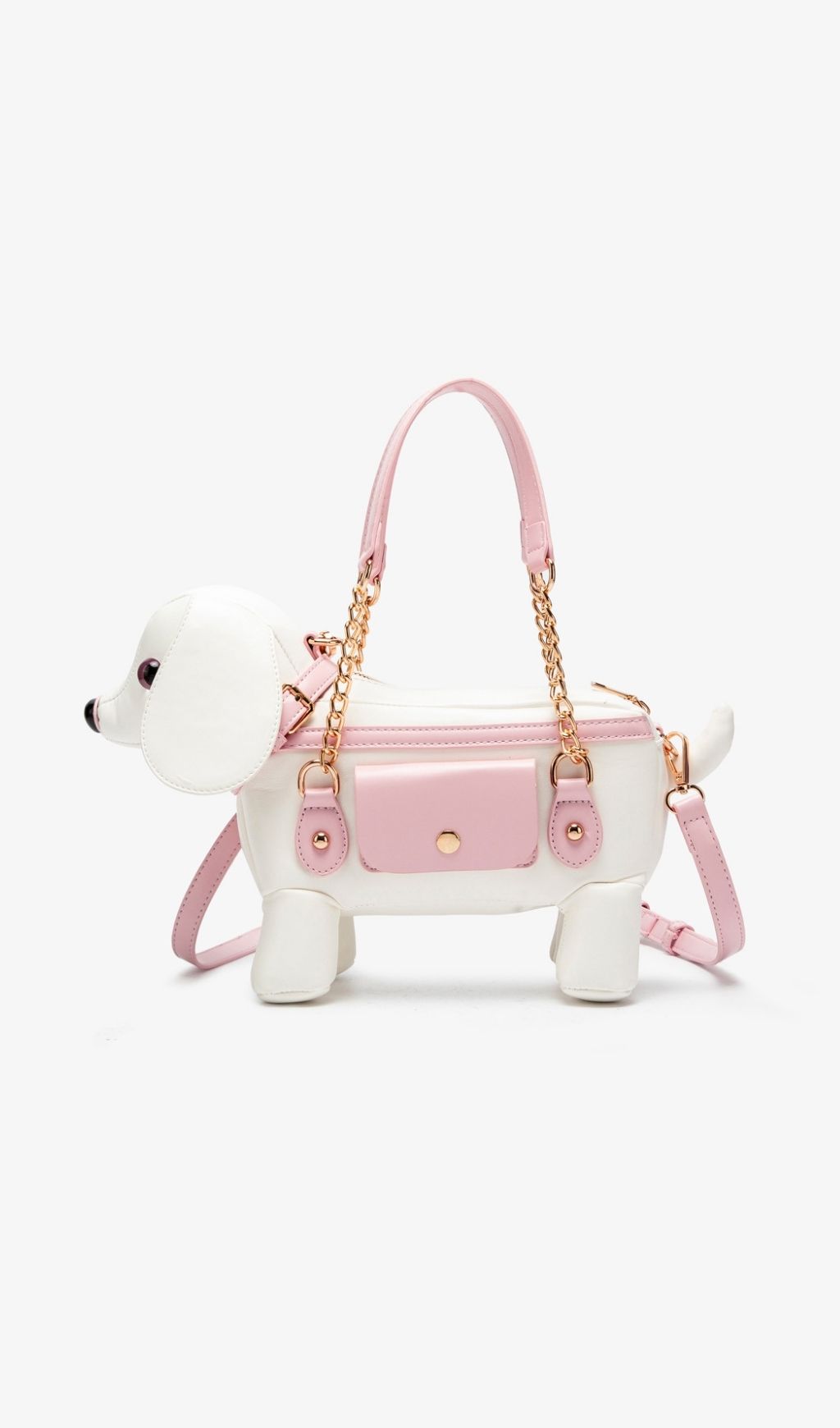 19d176fce1dc4ce4c395ac9f2cc793e5.jpg Fashionslee Women Khari White Dog-shaped Bag