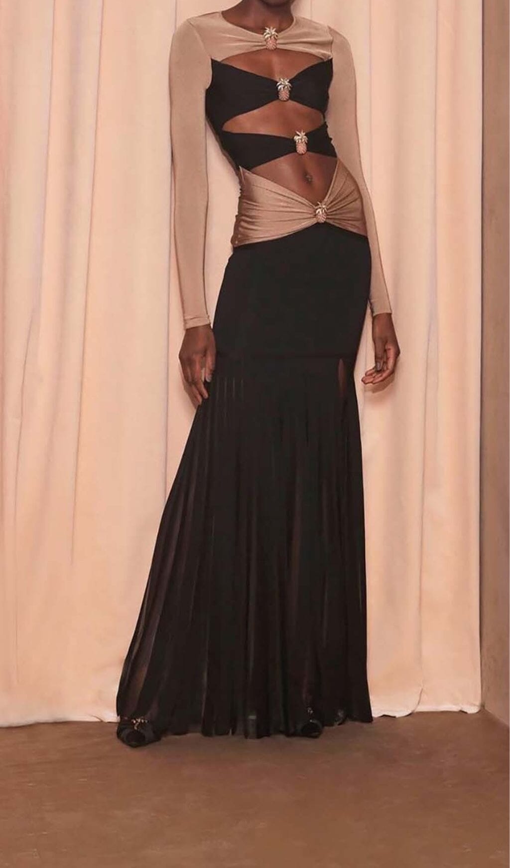 19d599e983842980e09badc152de32c8.jpeg Fashionslee Women Embellished Cutout Maxi Dress In Semi