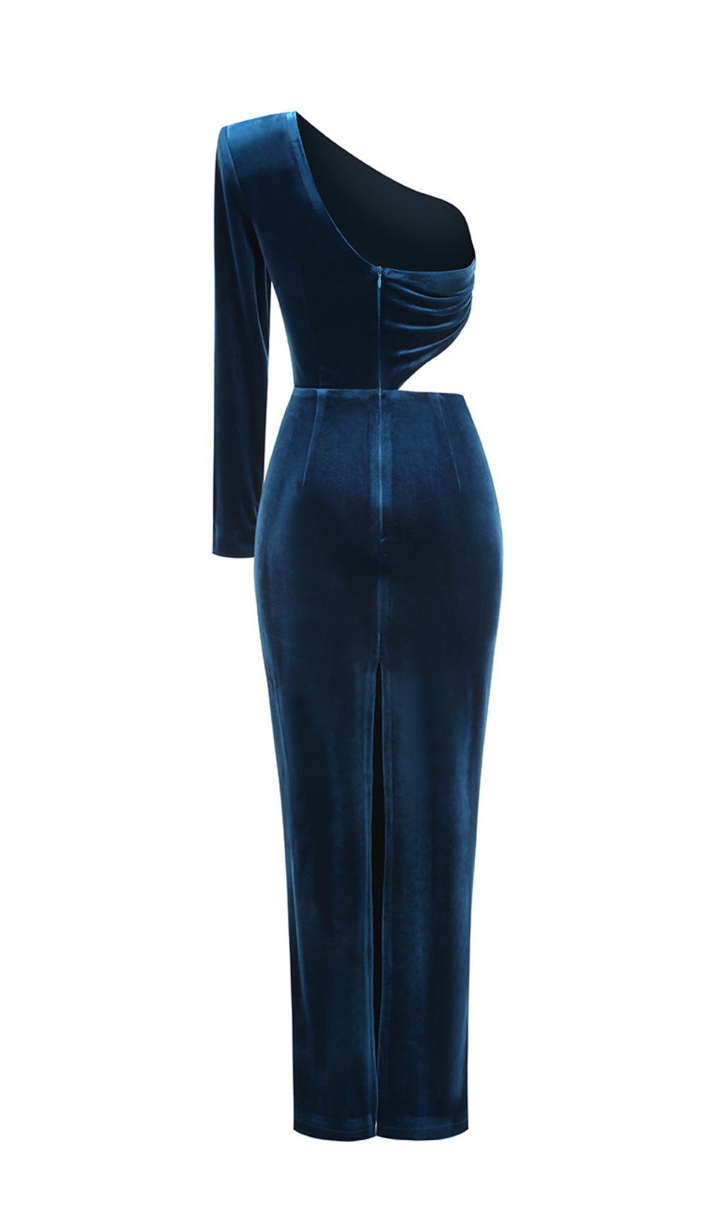 19d8636afd23f03dc7419375a3b3ad83.jpg Fashionslee Women Daniil Blue One-Shoulder Velvet Maxi Dress