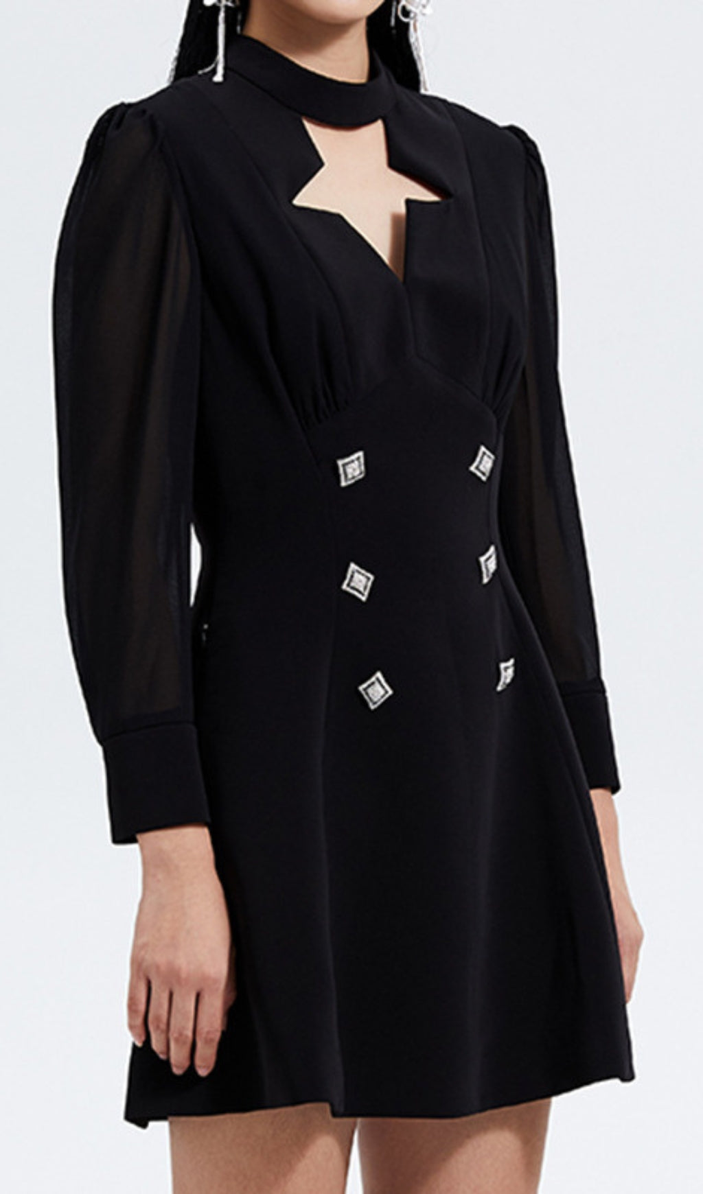 19f1e18957a3e75e870c6bb969e74a58.jpeg Fashionslee Women Armas Star Hollow Mini Dress