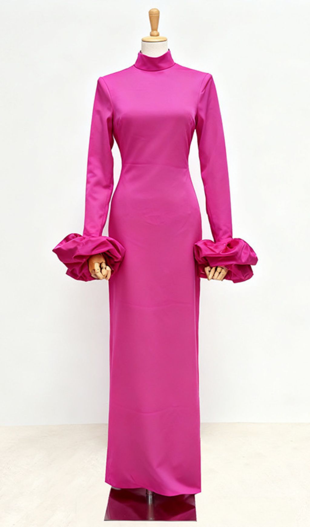 Fashionslee Women Ira Pink Long Sleeve Maxi Dress