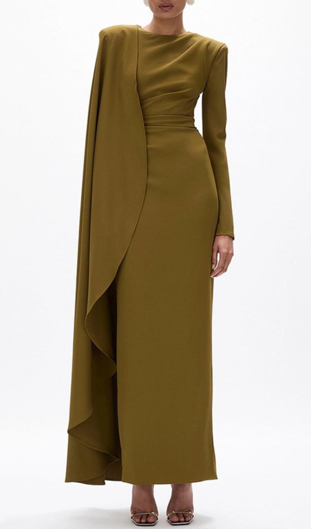 Fashionslee Women Haley Green Long Sleeve Maxi Dress
