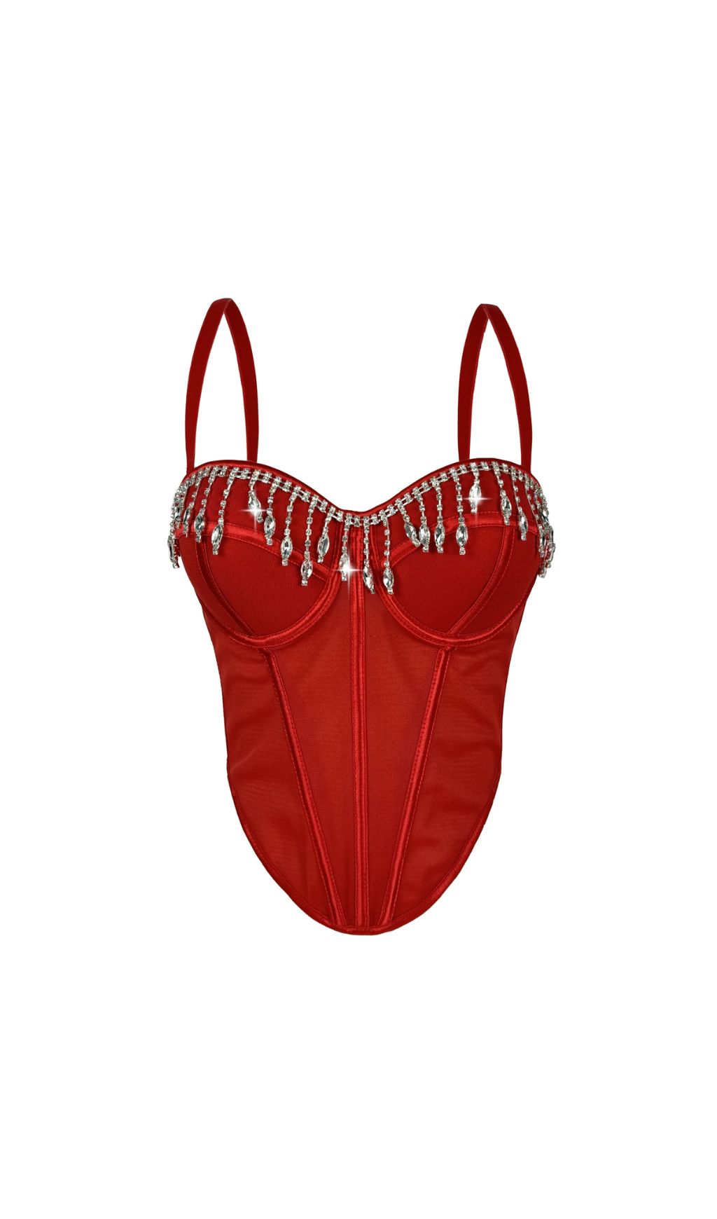 Fashionslee Women Jemima Diamante Corset Top