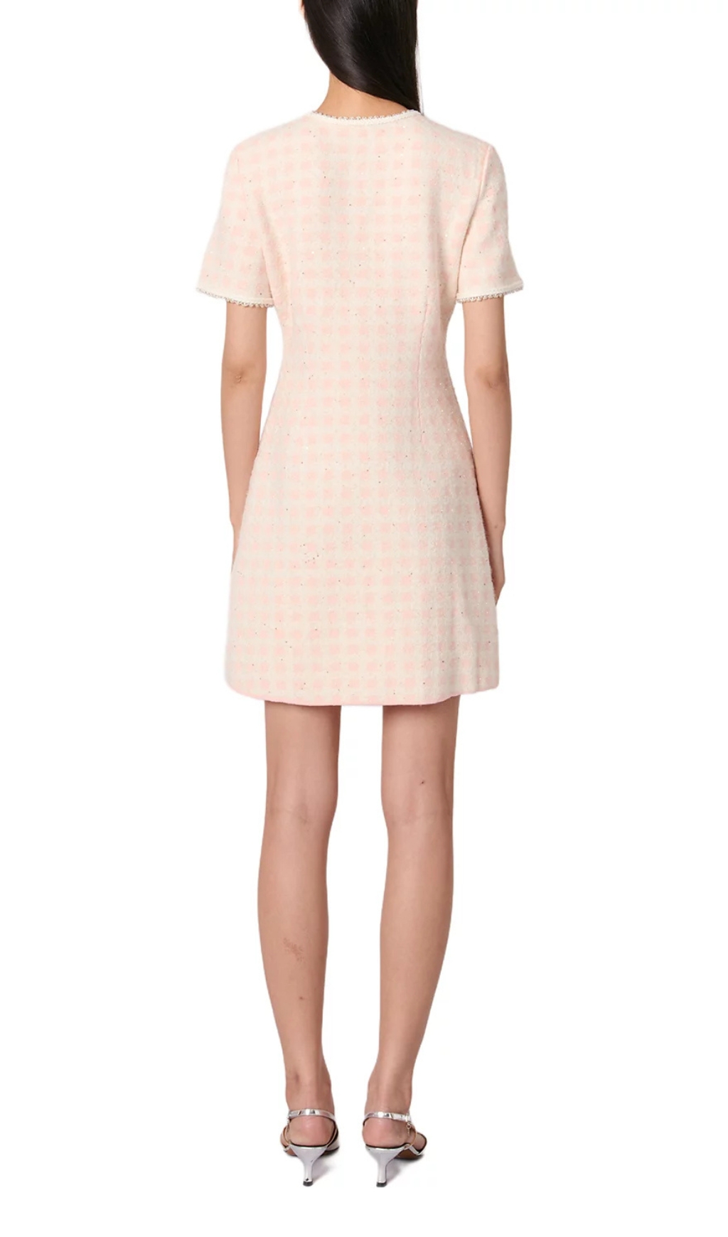 Fashionslee Women Rartingal Tweed Effect Knit Short Dress