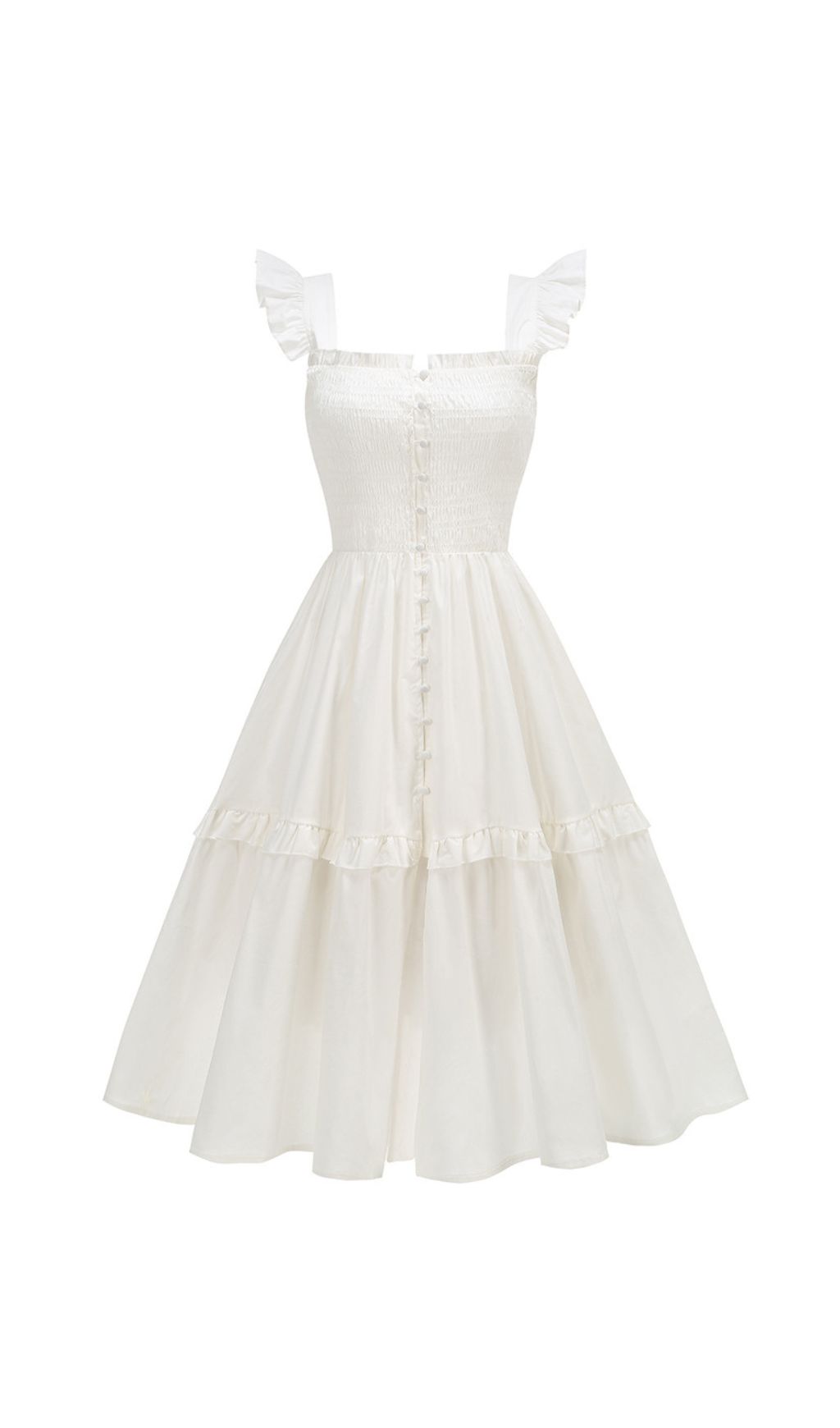 TRENDING WHITE MIDI DRESS AESTHETIC - OWNCI