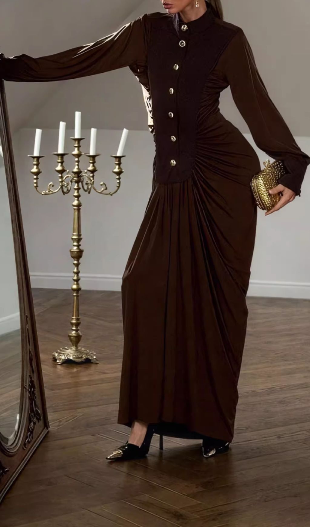 1b18dd30fb07dae5dba64d879c1f61ac.jpg Fashionslee Women Hikari Long Sleeve Ruched Maxi Dress