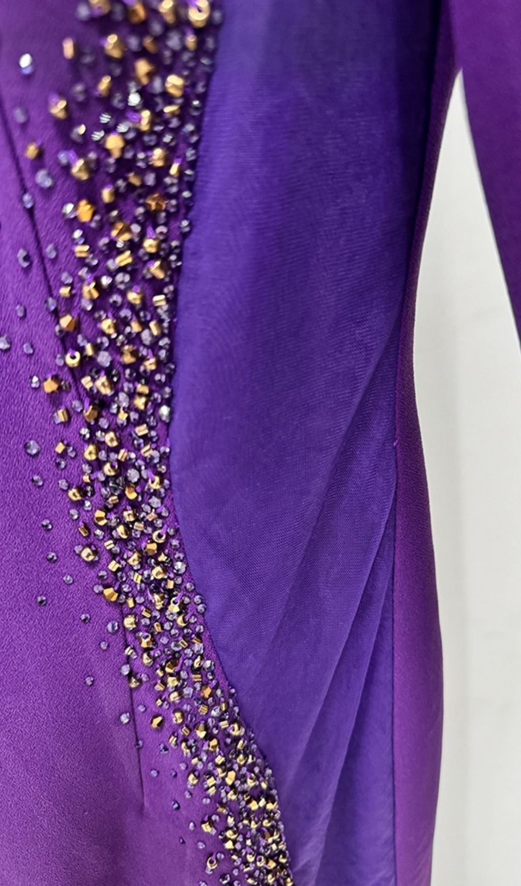 Fashionslee Women Kyanna Purple Embellished Long Sleeve Maxi Dress