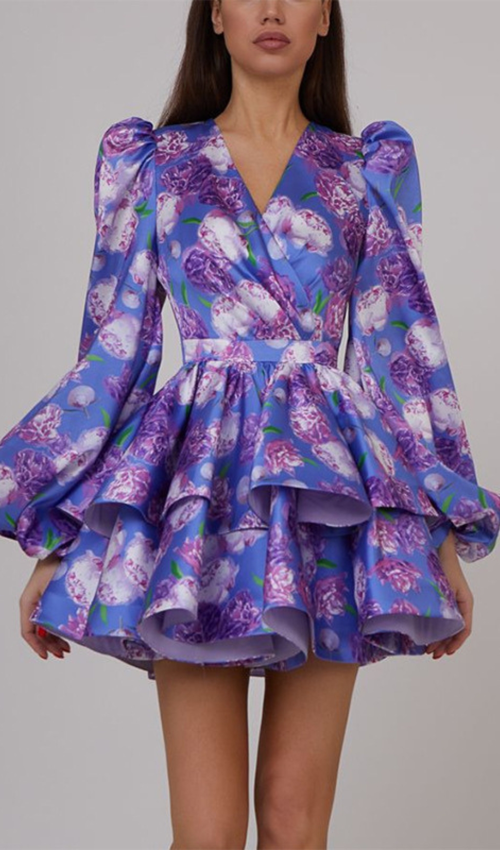 Fashionslee Women Bartek Floral Printed Long Sleeve Mini Dress