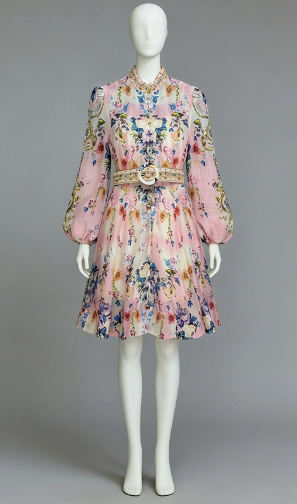 1b94f800bd6496fff5e69a8088d23376.jpg Fashionslee Women Jalila Pink Printed Long Sleeve Mini Dress