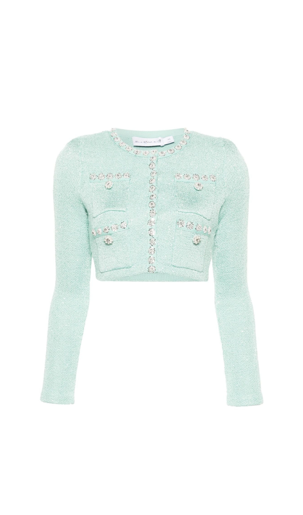 1bc3c4b07988ae9ff8ad97ff6604cffb.png Fashionslee Women Admiral Mint Sequin Knit Cardigan Set