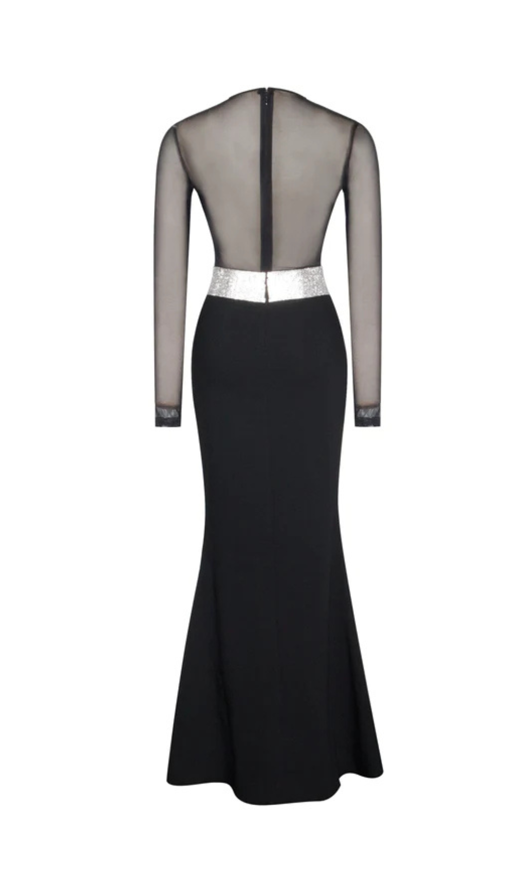 Fashionslee Women Aila Black Mesh Maxi Dress