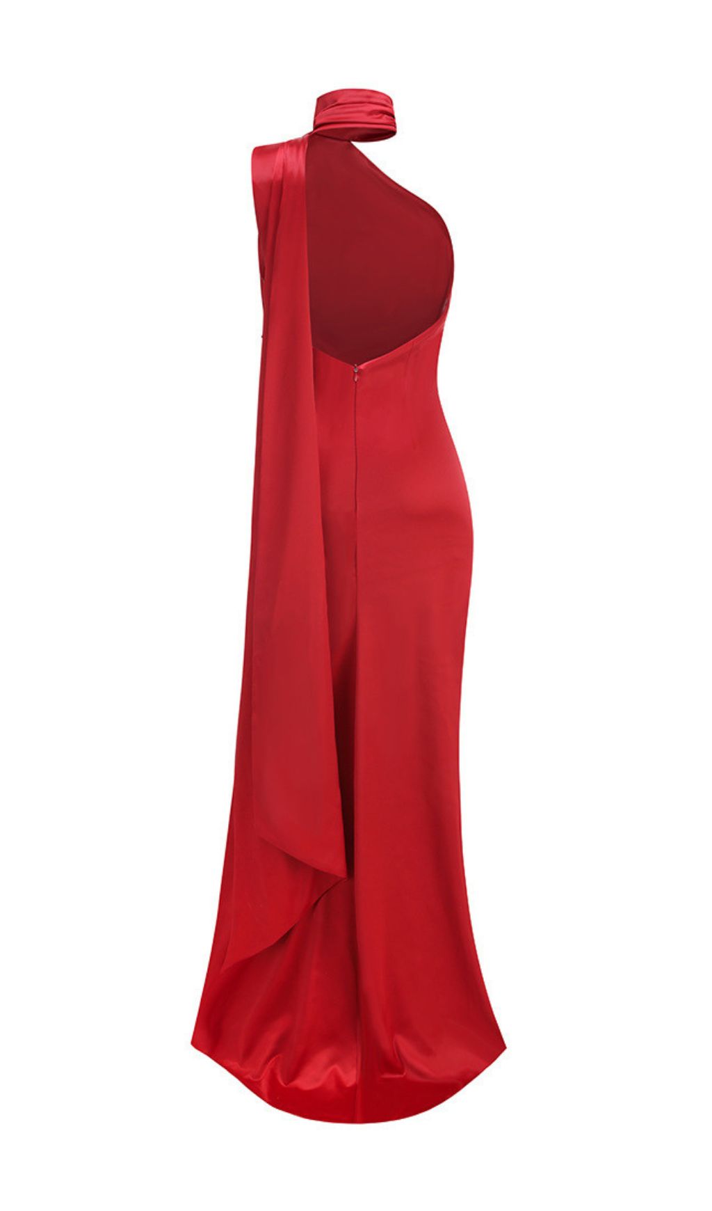 Fashionslee Women Carmelo Red Flower Halter Maxi Dress