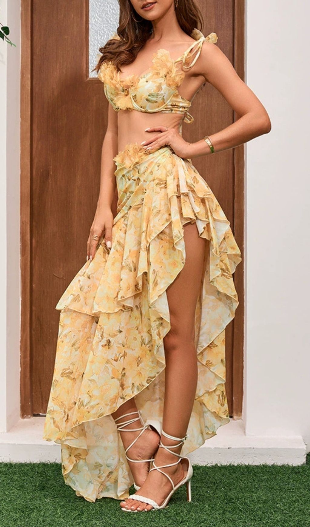 Fashionslee Women Kristen Floral Bikini Three-Piece Swimsuit