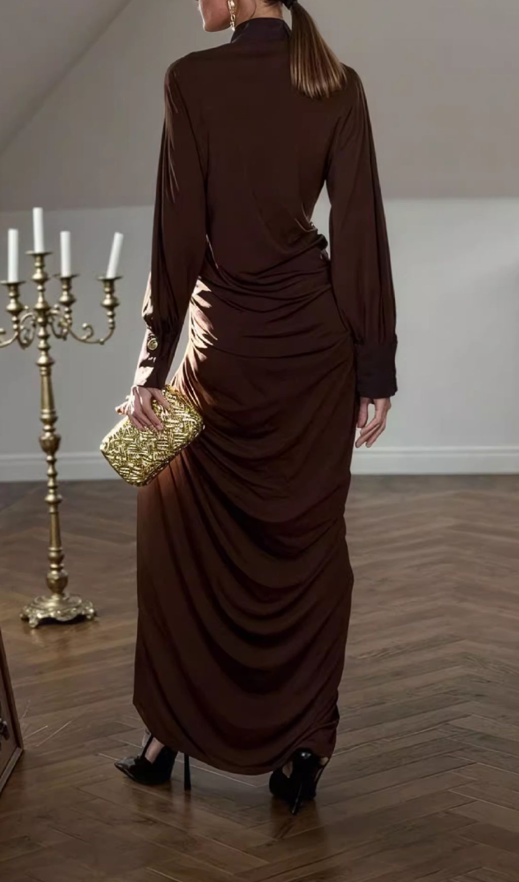 1c1bf1217a22f037cbc549a528b9a83e.jpg Fashionslee Women Hikari Long Sleeve Ruched Maxi Dress
