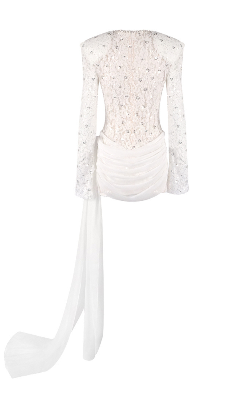 1c462544c9096615b79d610f9cc19668.png Fashionslee Women Gunner Lace Sequin Long Sleeve Mini Dress