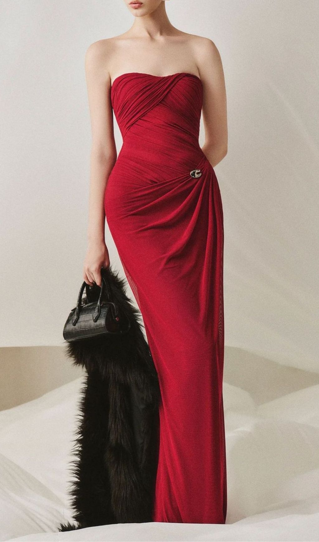 1c468341923699d62f36b0cb97473f5f.jpg Fashionslee Women Lacey Red Ruched Maxi Dress