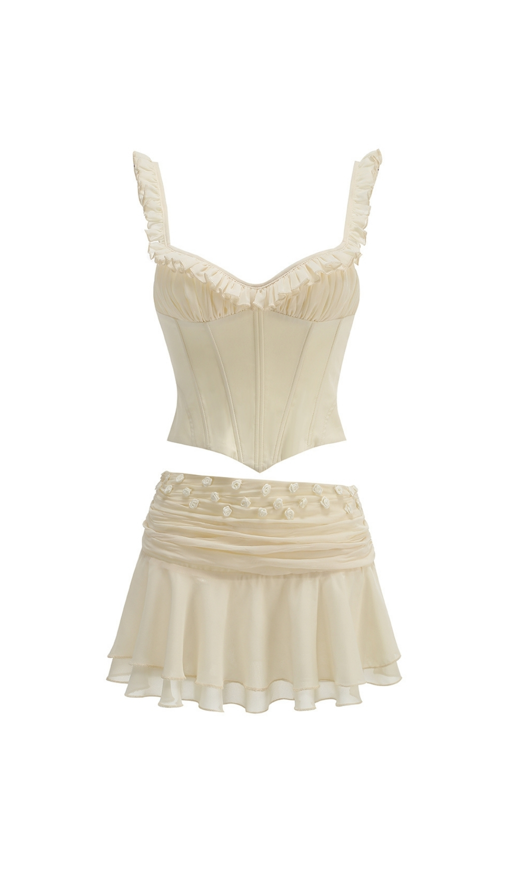 1c4defe66f968f2f2c179140ddc9869c.jpg Fashionslee Women Emlen Corset Top & Mini Skirt Set