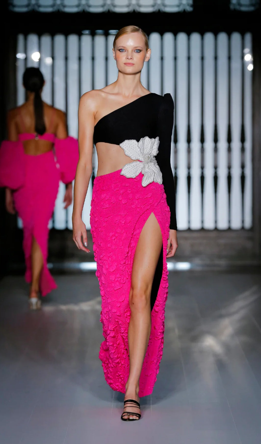 TRENDING JACQUARD ONE-SHOULDER MAXI DRESS - OWNCI TRENDING JACQUARD ONE-SHOULDER MAXI DRESS - OWNCI