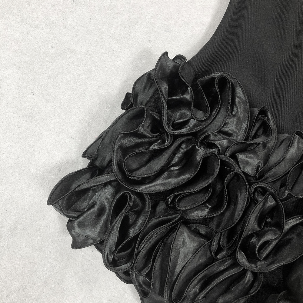 1ca2e603afc7b893d6ffd20fcec1f762.jpg Fashionslee Women Cardea Black Crystal Feather Ruffle Mini Dress