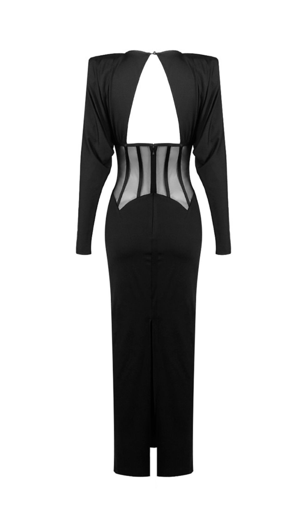 1cb4e6d199b674263a9b9da238e1126c.jpg Fashionslee Women Inara Black Long Sleeve Corset Maxi Dress