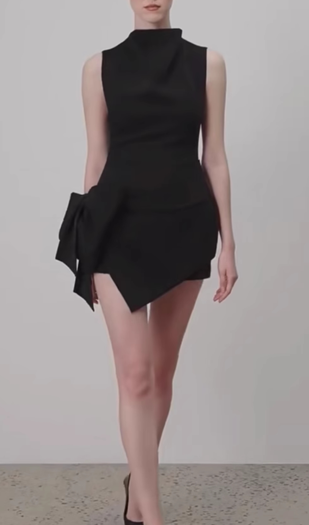 Fashionslee Women Emiliano Black Bow Mini Dress