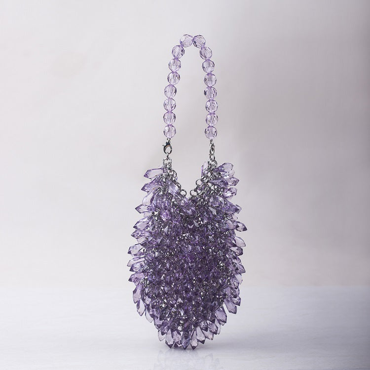 Fashionslee Women Drip Rhinestone Mini Clutch