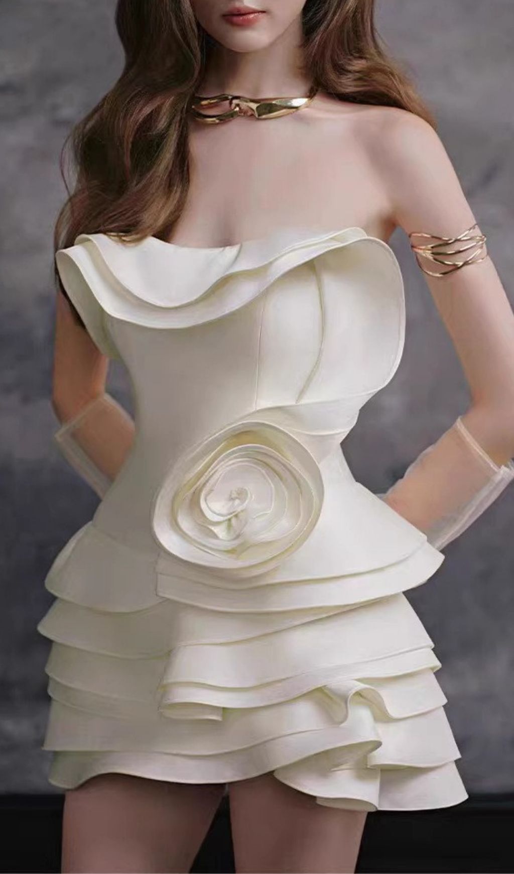 STRAPLESS FLORAL RUFFLE MINI DRESS – VIRAL AESTHETIC - OWNCI STRAPLESS FLORAL RUFFLE MINI DRESS – VIRAL AESTHETIC - OWNCI