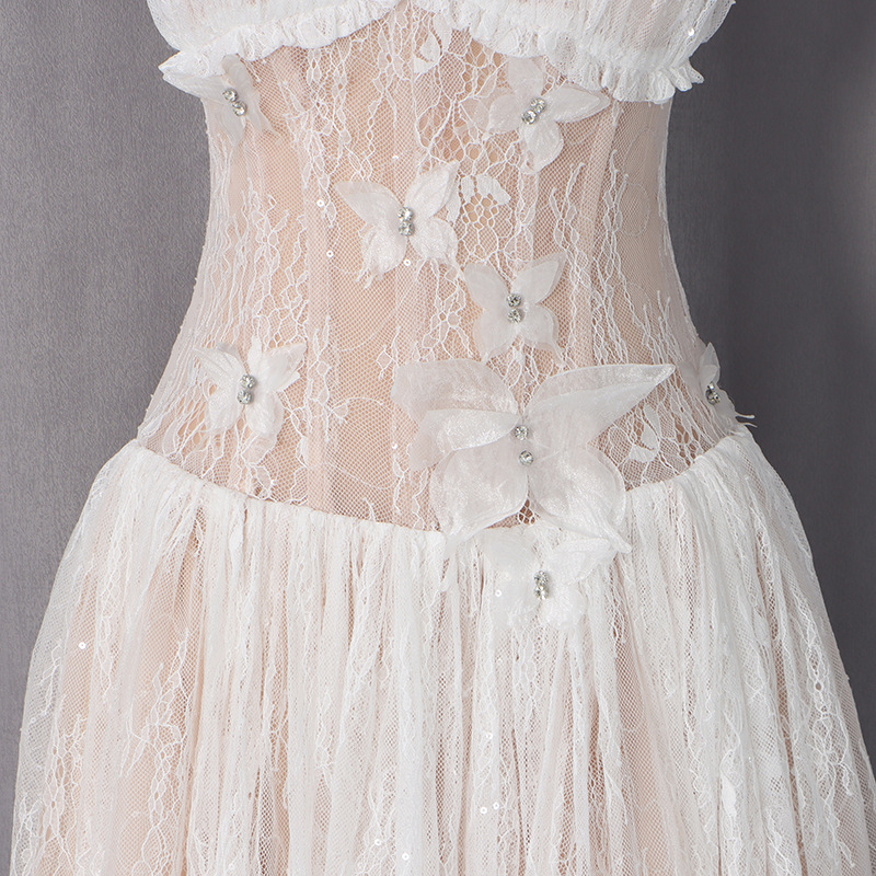 KEILANI WHITE VIRAL STRAPLESS LACE MAXI - OWNCI