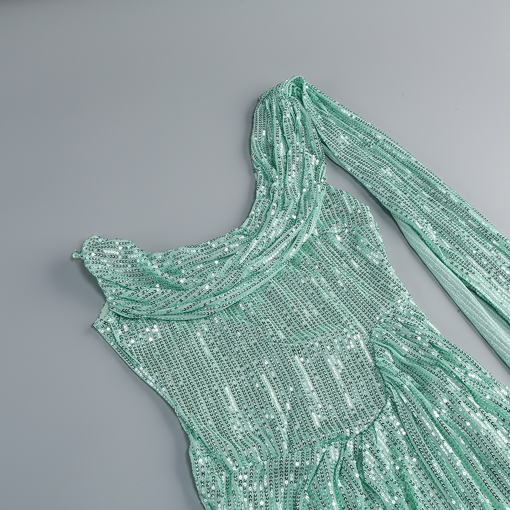 1d0ba894285b098b29db888da805800f.jpg Fashionslee Women One Shoulder Sequin Maxi Dress Green