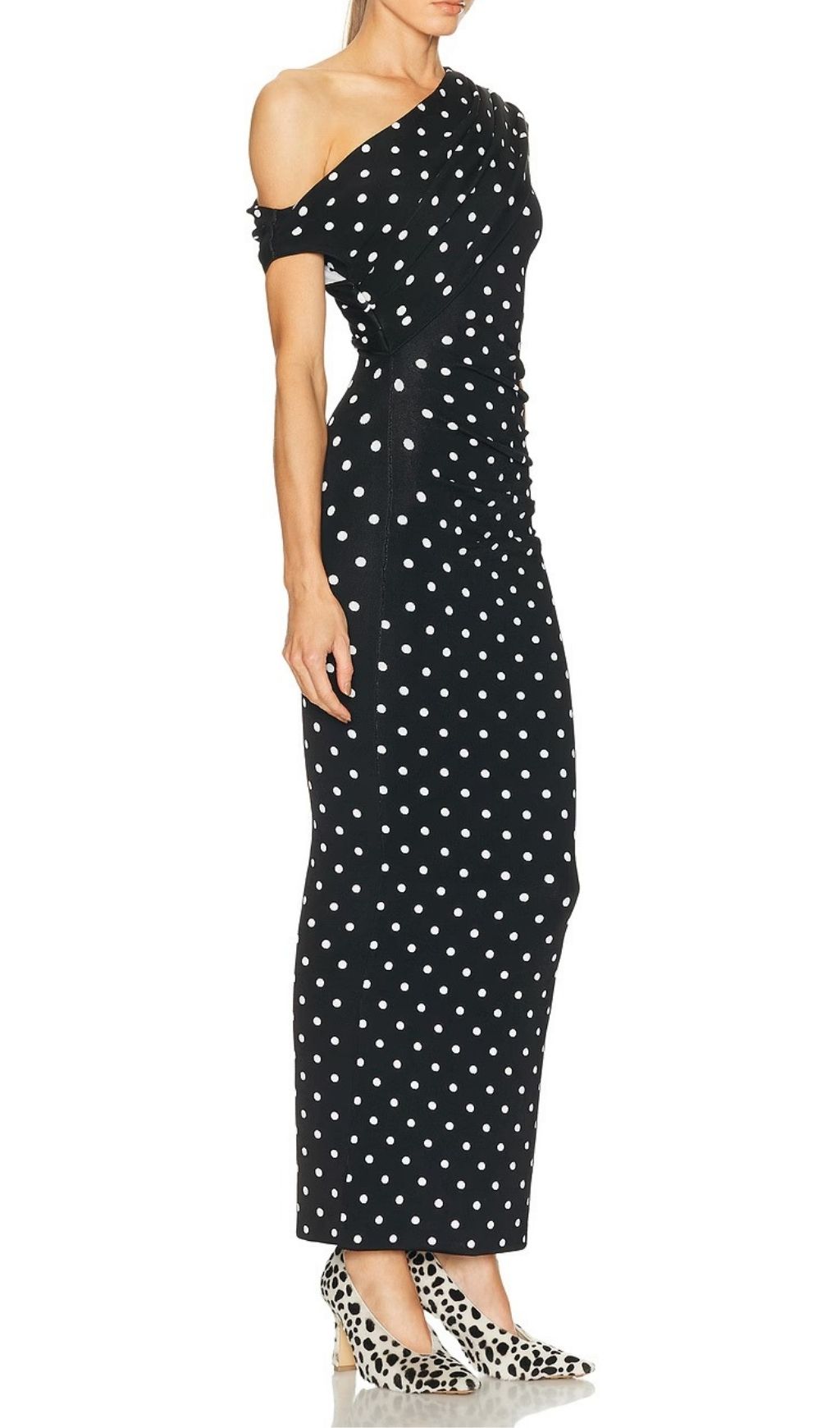 1d2042d42bc48c5884d8d0b3ce371d82.jpg Fashionslee Women Polka Dot Draped Midi Dress