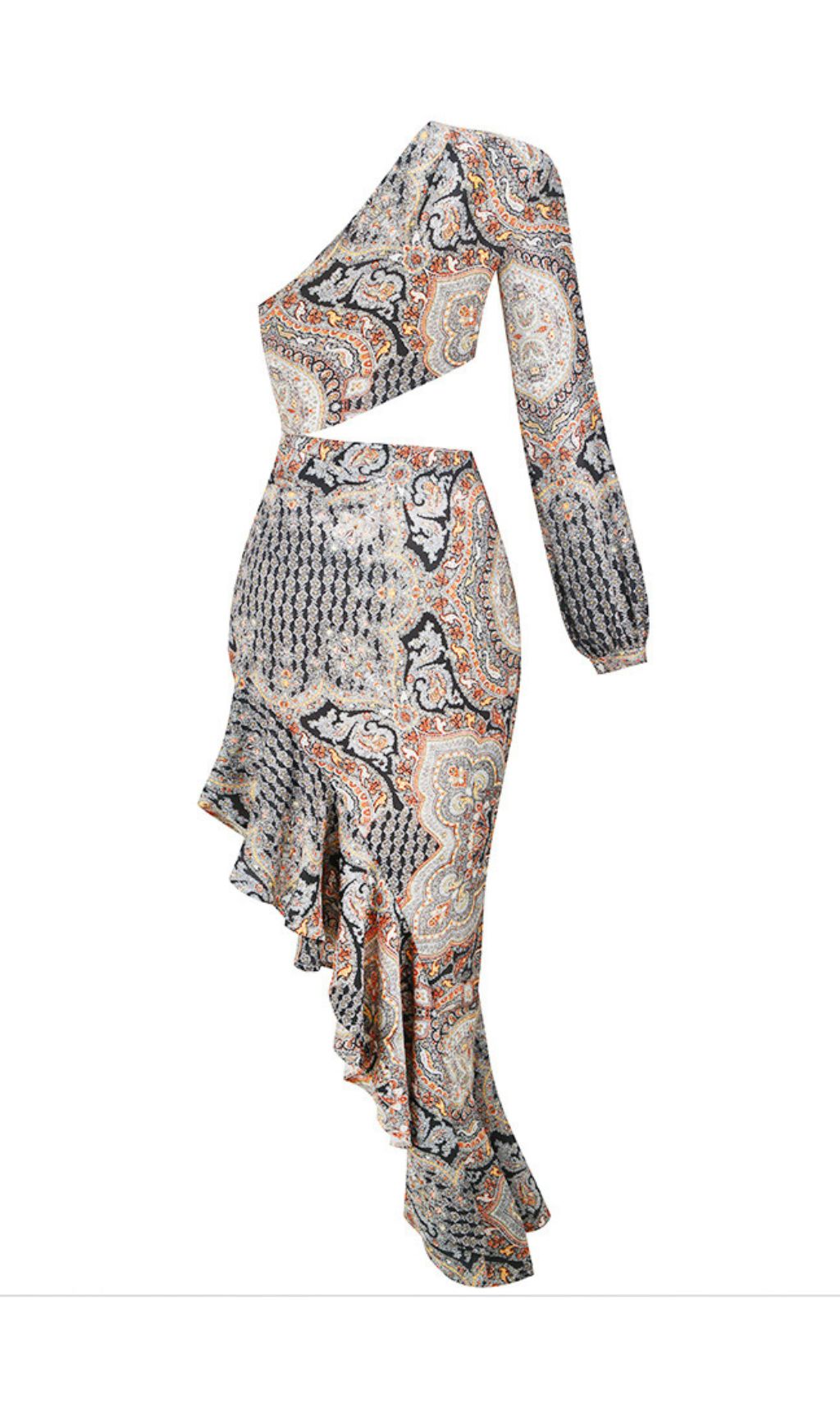 1d3f739d41b5536272df4a9d856c7b9f.jpg Fashionslee Women Javen Printed One-Shoulder Maxi Dress