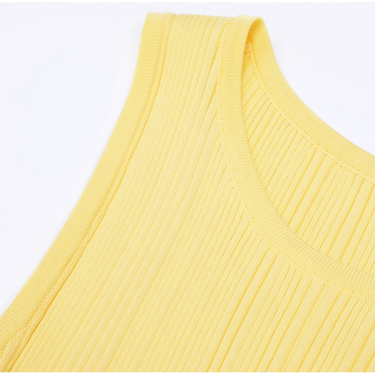 Fashionslee Women Kinzy Yellow Sleeveless Lace Midi Dress