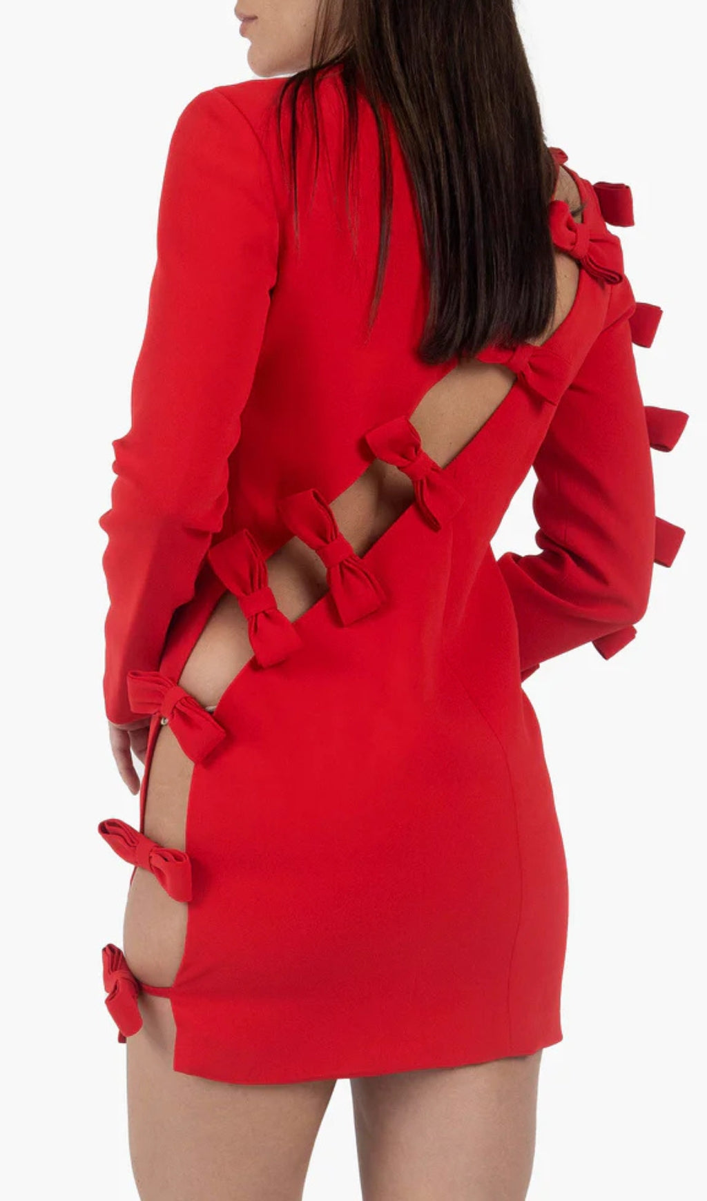 1e296a2ef75f6e5c1306d6273265ccb3.jpeg Fashionslee Women Bow Crewneck Mini Dress In Red