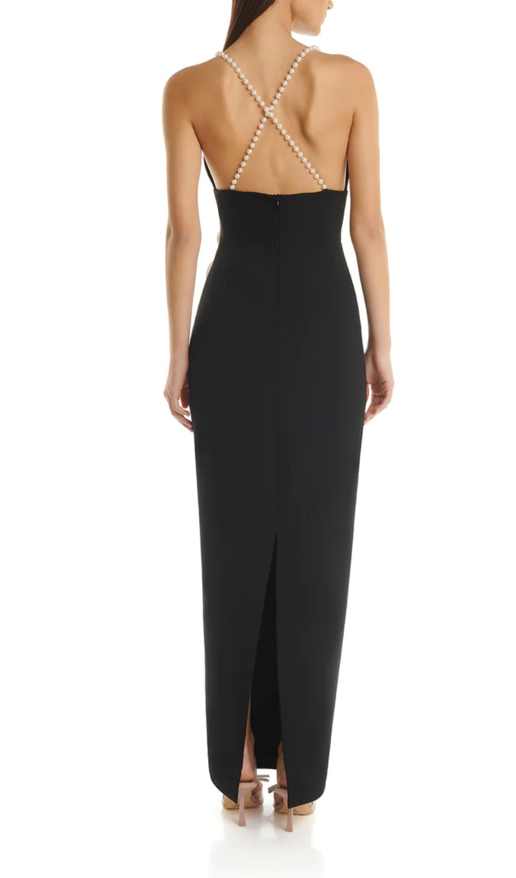 Fashionslee Women Alanna 3D Flowee Pearl Maxi Dress