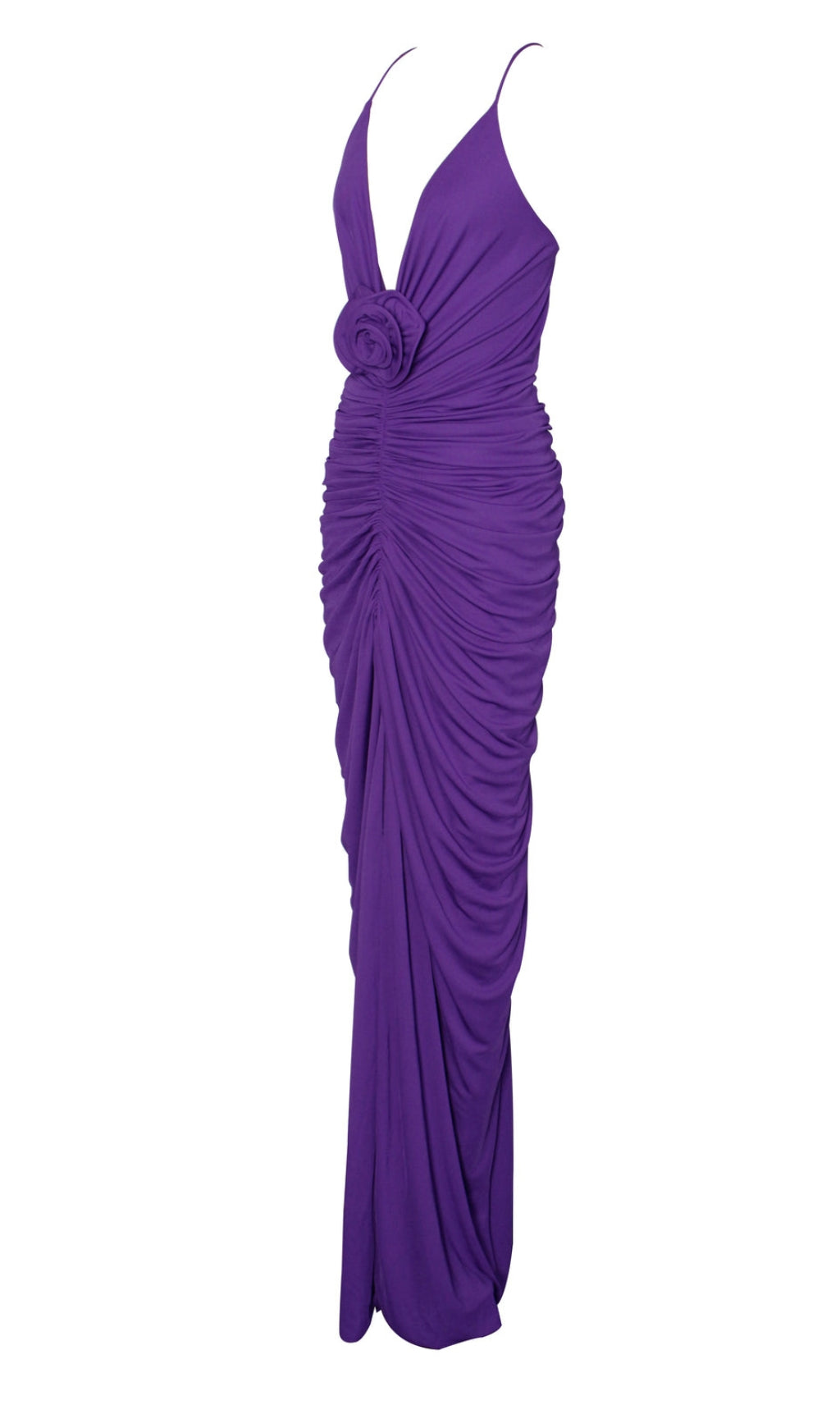 Fashionslee Women Flower-Embellished Plunge Maxi Dress In Amethyst
