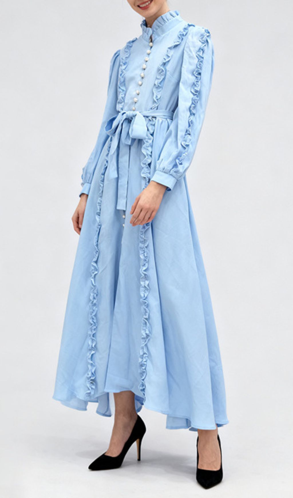 1edecf5a9ed9732a455eadb430551a4d.jpg Fashionslee Women Iria Blue Long Sleeve Maxi Dress