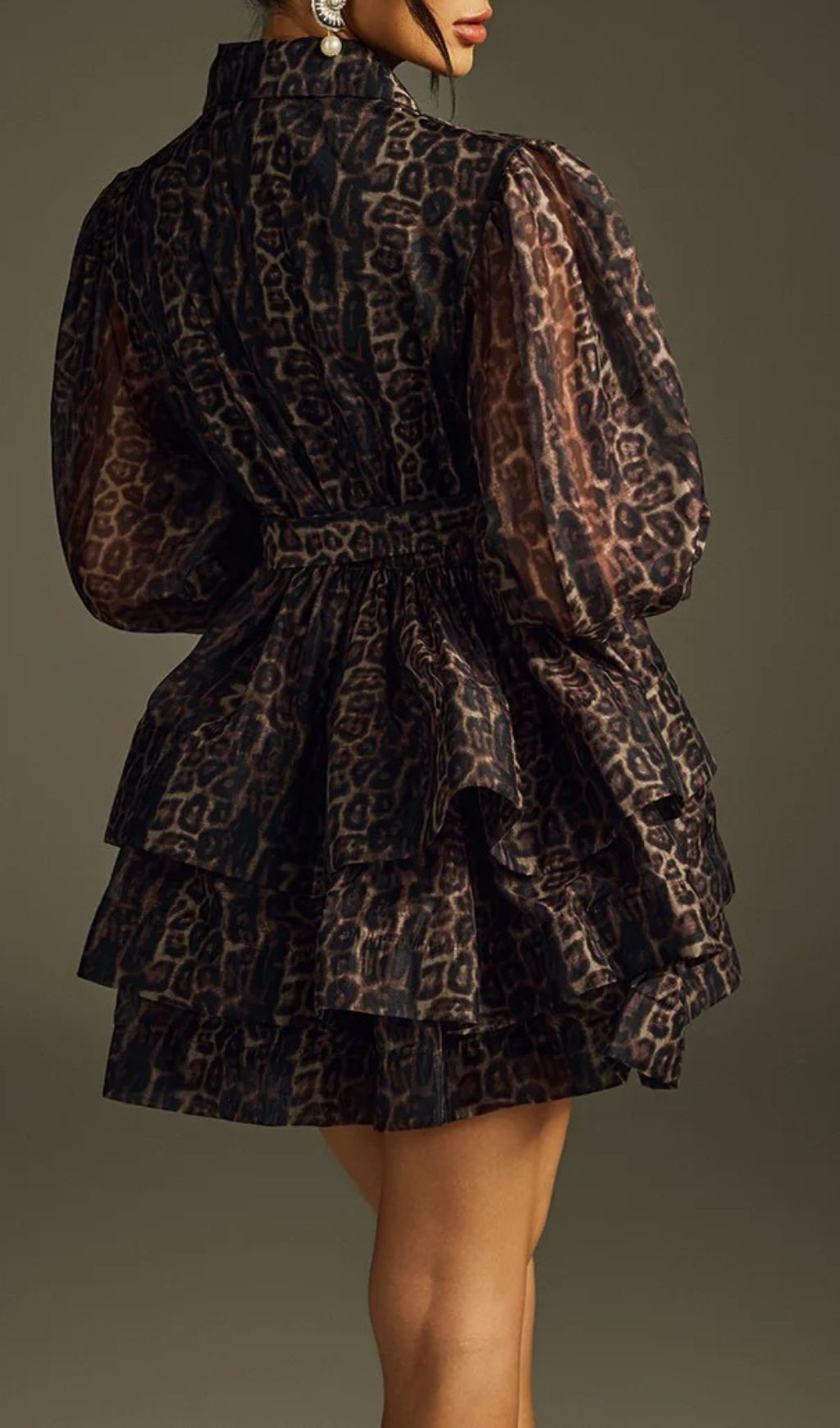 Fashionslee Women Hazra Folded Collar Printed Mini Dress