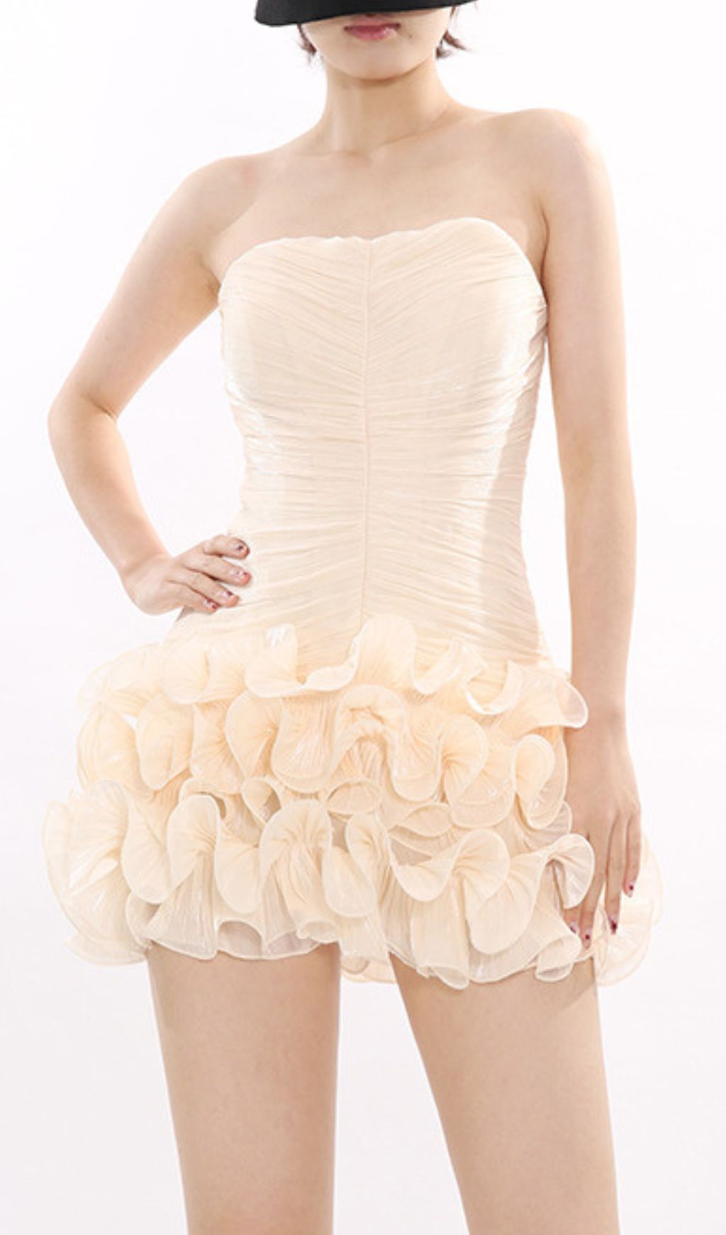 1f87bc7c78389e22b6d5dec855e23765.jpg Fashionslee Women Jessia Strapless Wrinkle Mini Dress