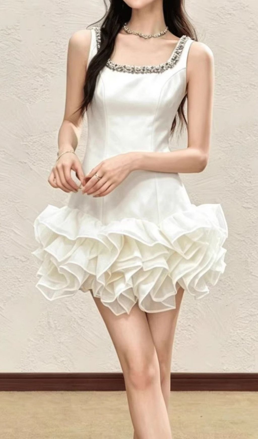 1f9a6ec92161dd7ab2c4b1ebfd9482f7.jpg Fashionslee Women Kinley Satin Diamante Mini Dress