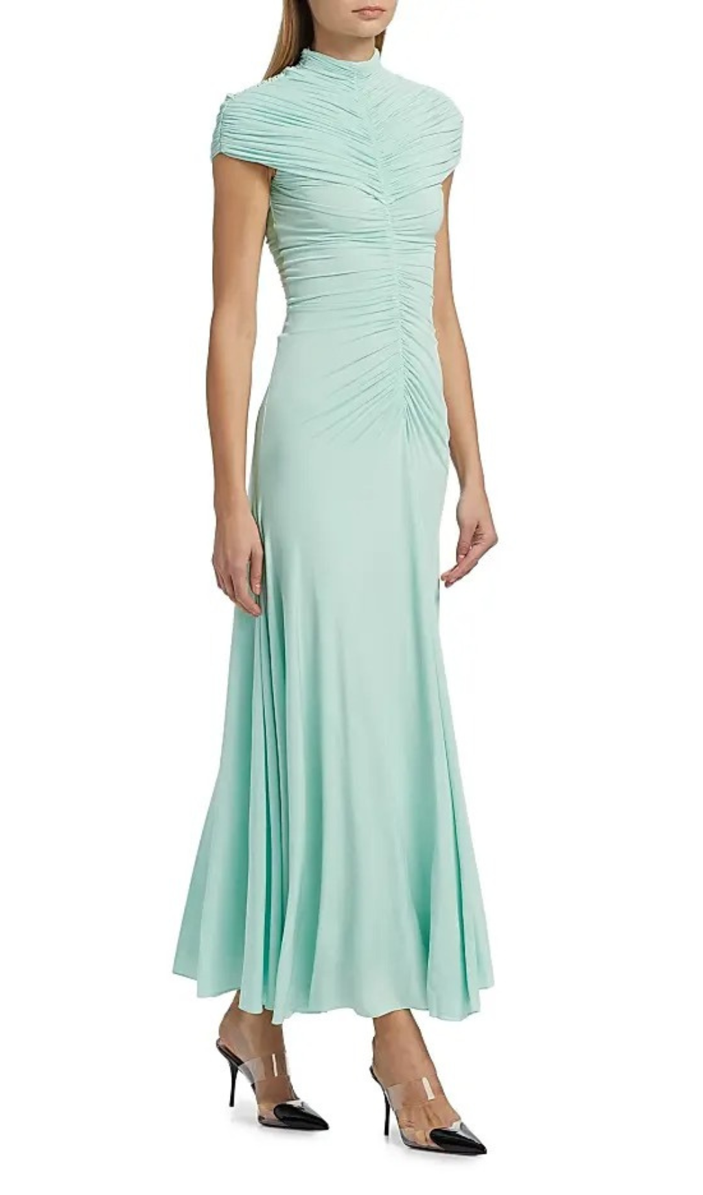 TRENDING GREEN RUCHED MAXI DRESS AESTHETIC - OWNCI TRENDING GREEN RUCHED MAXI DRESS AESTHETIC - OWNCI