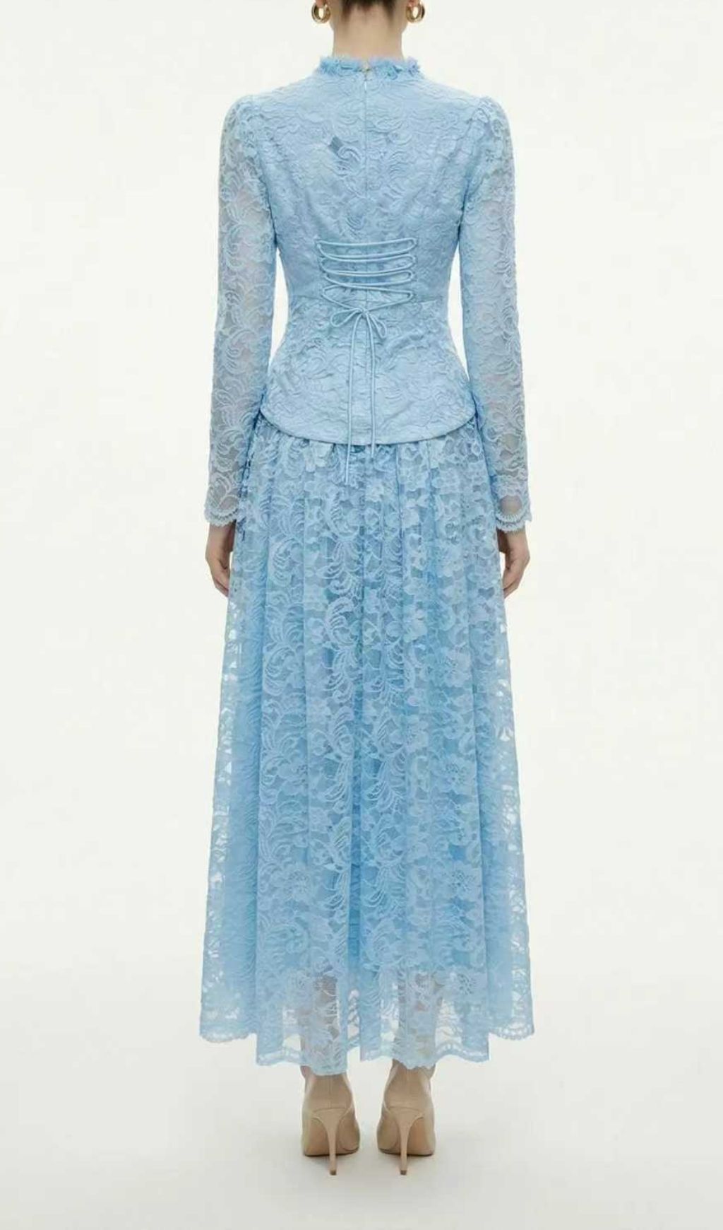 Fashionslee Women Kaylynn Lace Long Sleeve Two-Piece Set