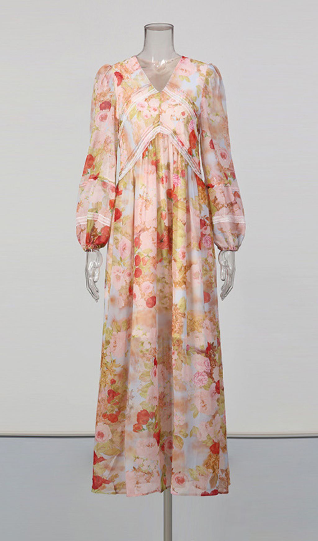 Fashionslee Women Jeana Floral Long Sleeve Maxi Dress