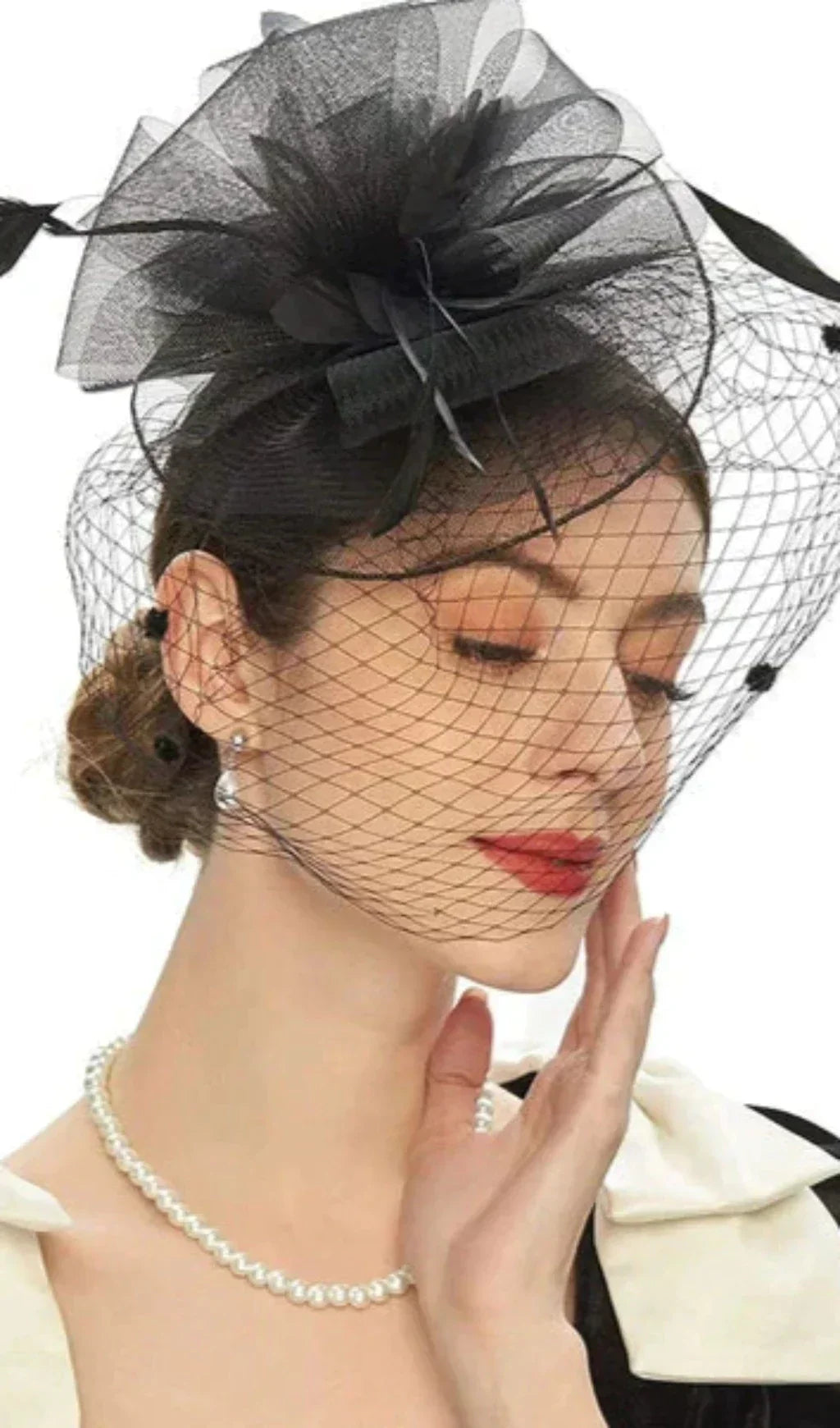 Fashionslee Women Cocktail Hats Mesh Hats With Veil
