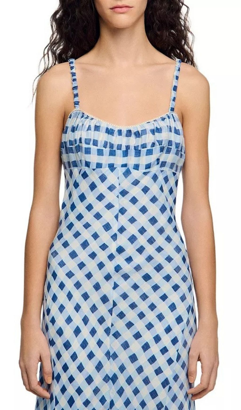GINGHAM LACE-UP MAXI DRESS VIRAL SUMMER AESTHETIC - OWNCI