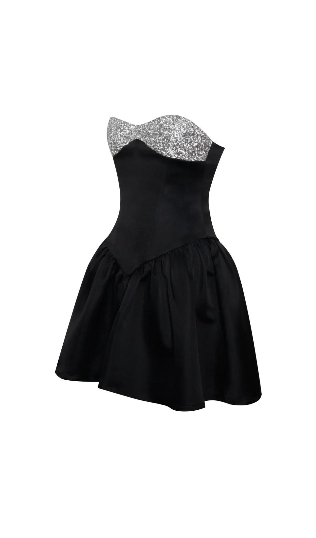202866922bff8f9698ccdc92ea324950.jpeg Fashionslee Women Alberta Satin Crystal A-Line Mini Dress