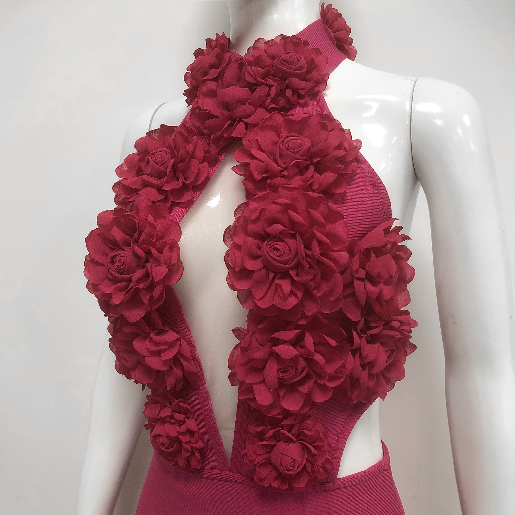 Fashionslee Women Eydie Halter Flower Bandage Maxi Dress