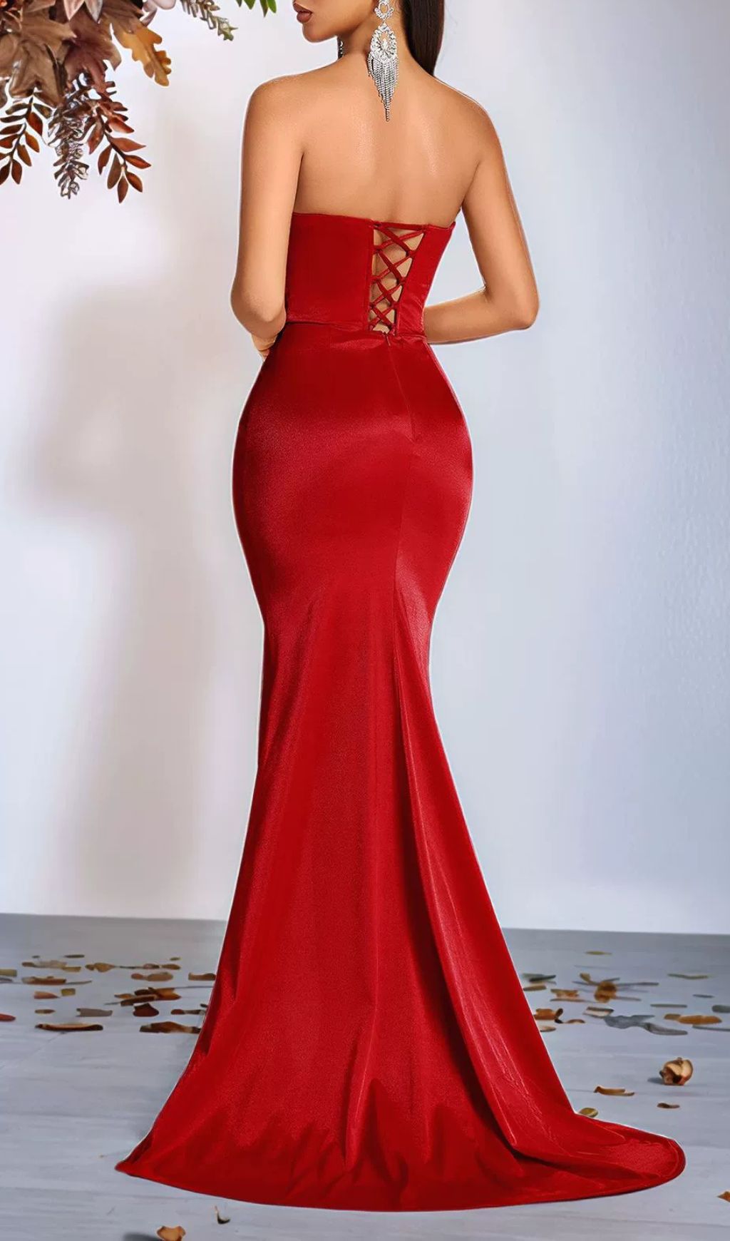 Fashionslee Women Joanie Strapless Sequin Ruched Maxi Dress