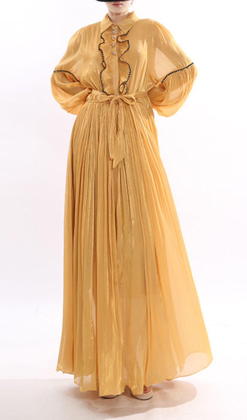 Fashionslee Women Jeseray Yellow Long Sleeve Maxi Dress