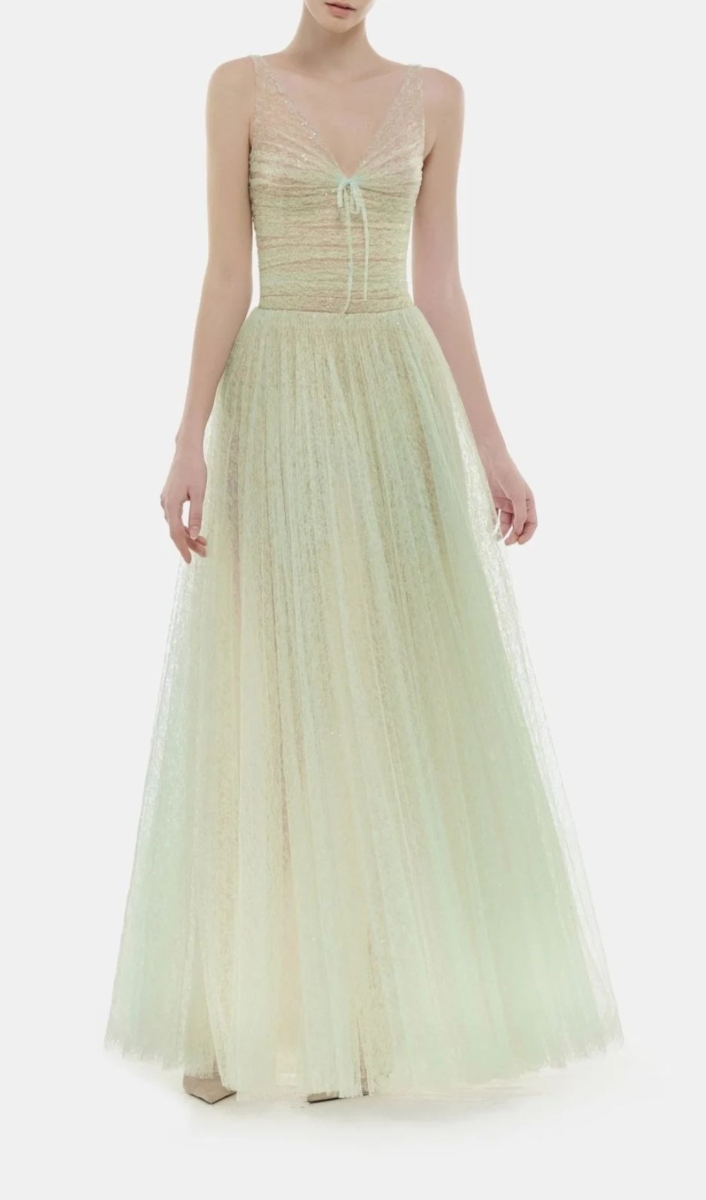 2076f8068db4cef81e32eb8a69d2a79d.jpg Fashionslee Women Josie Green V-Neck Mesh Maxi Dress